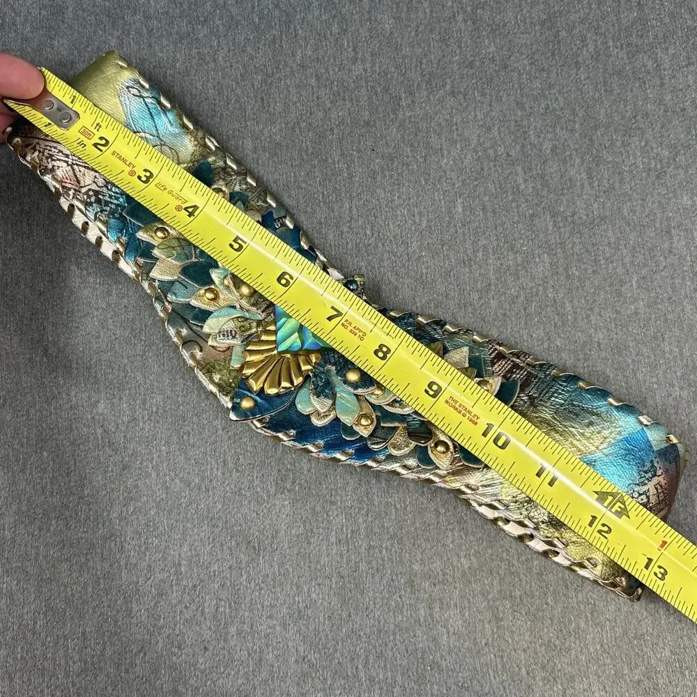 OOAK Handmade Belt Statement Sculptural Wearable Art Nouveau Fits Waists 25"-33" - Picture 6 of 12